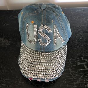 Baseball cap with crystals.